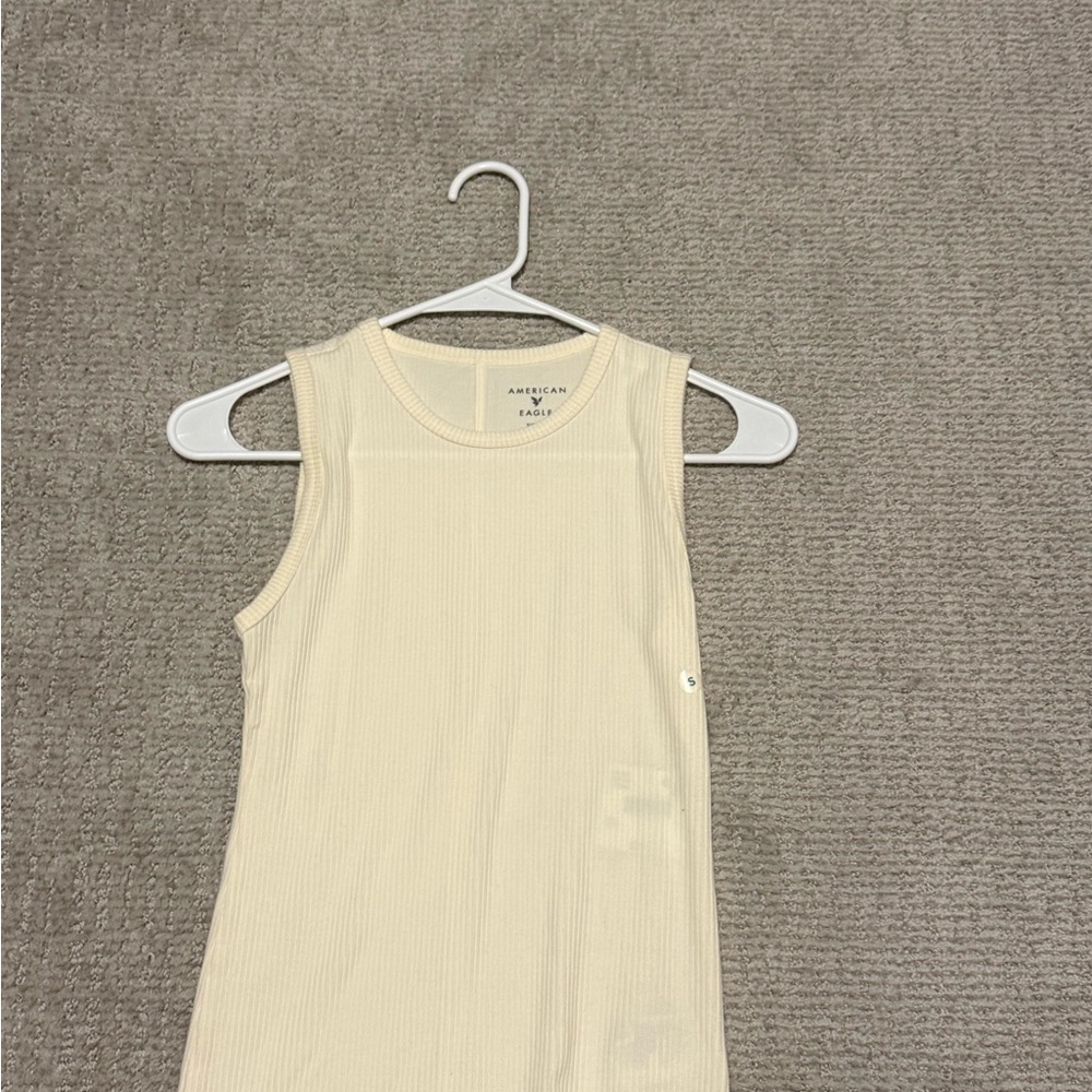American Eagle Ribbed Top in Cream
